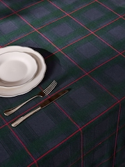 Green/Navy Tartan Check Cotton Table Cloth - Image 2 of 4