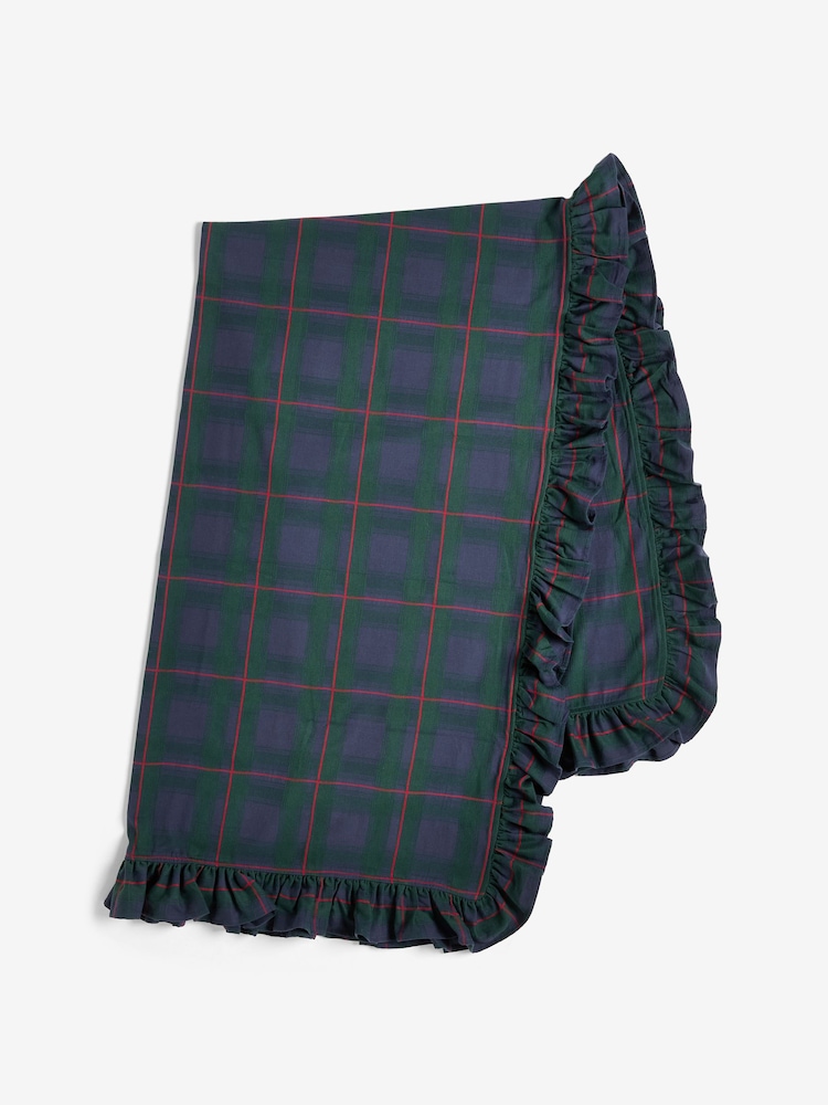 Green/Navy Tartan Check Cotton Table Cloth - Image 4 of 4 Green/Navy Tartan Check Cotton Table Cloth - Image 4 of 4