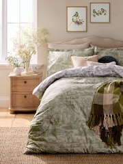 Laura Ashley Olive Green Braysmith Toile 200 Thread Count Duvet Cover and Pillowcase Set - Image 1 of 7