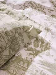 Laura Ashley Olive Green Braysmith Toile 200 Thread Count Duvet Cover and Pillowcase Set - Image 5 of 7