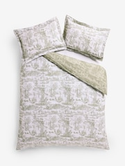 Laura Ashley Olive Green Braysmith Toile 200 Thread Count Duvet Cover and Pillowcase Set - Image 6 of 7