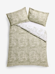 Laura Ashley Olive Green Braysmith Toile 200 Thread Count Duvet Cover and Pillowcase Set - Image 7 of 7
