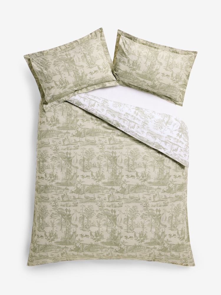 Laura Ashley Olive Green Braysmith Toile 200 Thread Count Duvet Cover and Pillowcase Set - Image 7 of 7 Laura Ashley Olive Green Braysmith Toile 200 Thread Count Duvet Cover and Pillowcase Set - Image 7 of 7