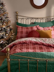 Laura Ashley Red Christmas Astley Floral Brushed Cotton Duvet Cover and Pillowcase Set - Image 3 of 7