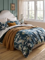 Laura Ashley Navy Blue Attleton 220 Thread Count Duvet Cover and Pillowcase Set - Image 3 of 6