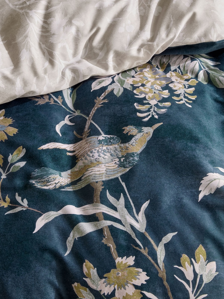 Laura Ashley Navy Blue Attleton 220 Thread Count Duvet Cover and Pillowcase Set - Image 6 of 6