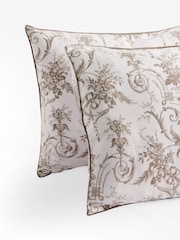 Laura Ashley Set of 2 Chocolate Truffle Tuileries 200 Thread Count Cotton Sateen Pillowcases - Image 4 of 4