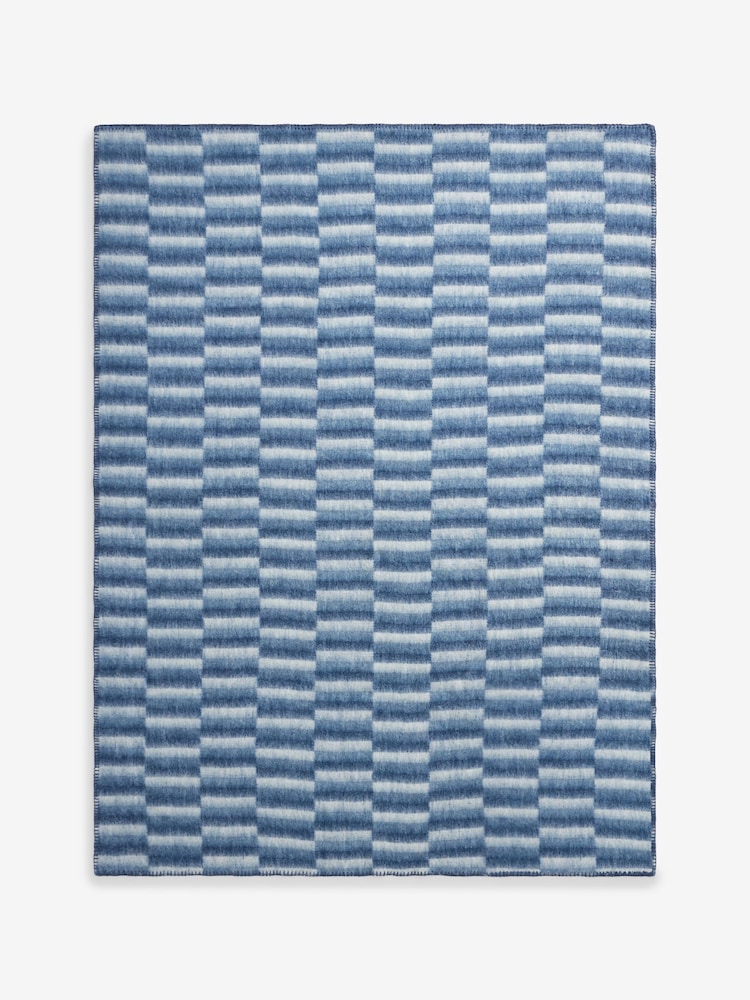 Laura Ashley Seaspray Blue Lawton Stripe Brushed Throw - Image 1 of 3