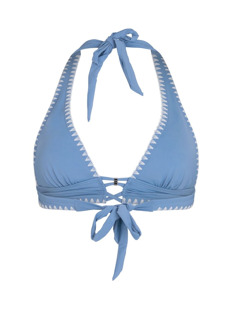 Hunkemoller Blue Joburg Triangle Bikini Top - Image 5 of 5