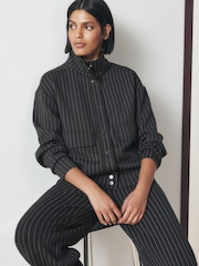 Black Slinky Wide Leg Trousers - Image 2 of 9
