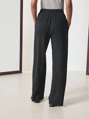 Black Slinky Wide Leg Trousers - Image 4 of 9
