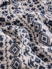Laura Ashley Seaspray Blue Selsey Fairisle Knitted Throw - Image 4 of 7