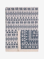 Laura Ashley Seaspray Blue Selsey Fairisle Knitted Throw - Image 6 of 7