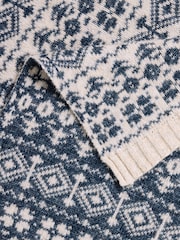 Laura Ashley Seaspray Blue Selsey Fairisle Knitted Throw - Image 7 of 7