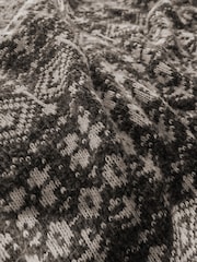 Laura Ashley Chocolate Truffle Selsey Fairisle Knitted Throw - Image 3 of 7