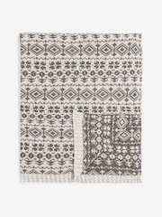 Laura Ashley Chocolate Truffle Selsey Fairisle Knitted Throw - Image 6 of 7