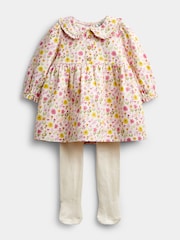 JoJo Maman Bébé Conjunto de vestido y medias de pana para bebé - Imagen 1 de 6