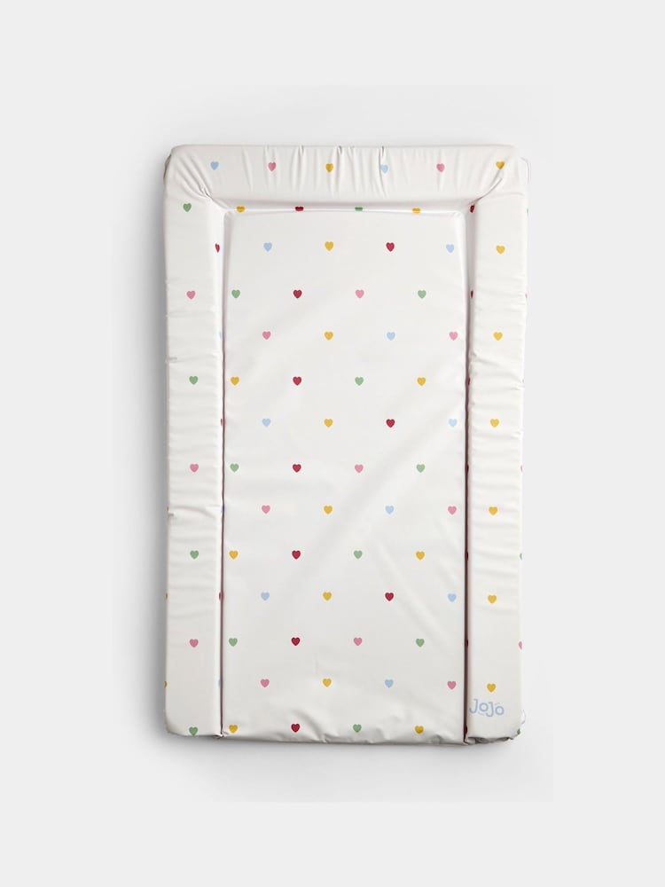 JoJo Maman Bébé Cream Heart Print Changing Mat - Image 1 of 3 JoJo Maman Bébé Cream Heart Print Changing Mat - Image 1 of 3
