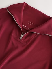 Burgundy Red Active Modal Zip Neck Sweatshirt - Image 8 of 11