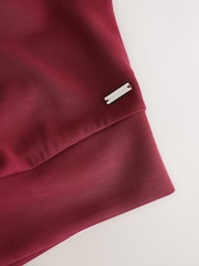 Burgundy Red Active Modal Zip Neck Sweatshirt - Image 9 of 11