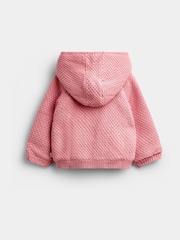 JoJo Maman Bébé Mid Pink Bunny Appliqué Knitted Baby Hoodie - Image 2 of 4