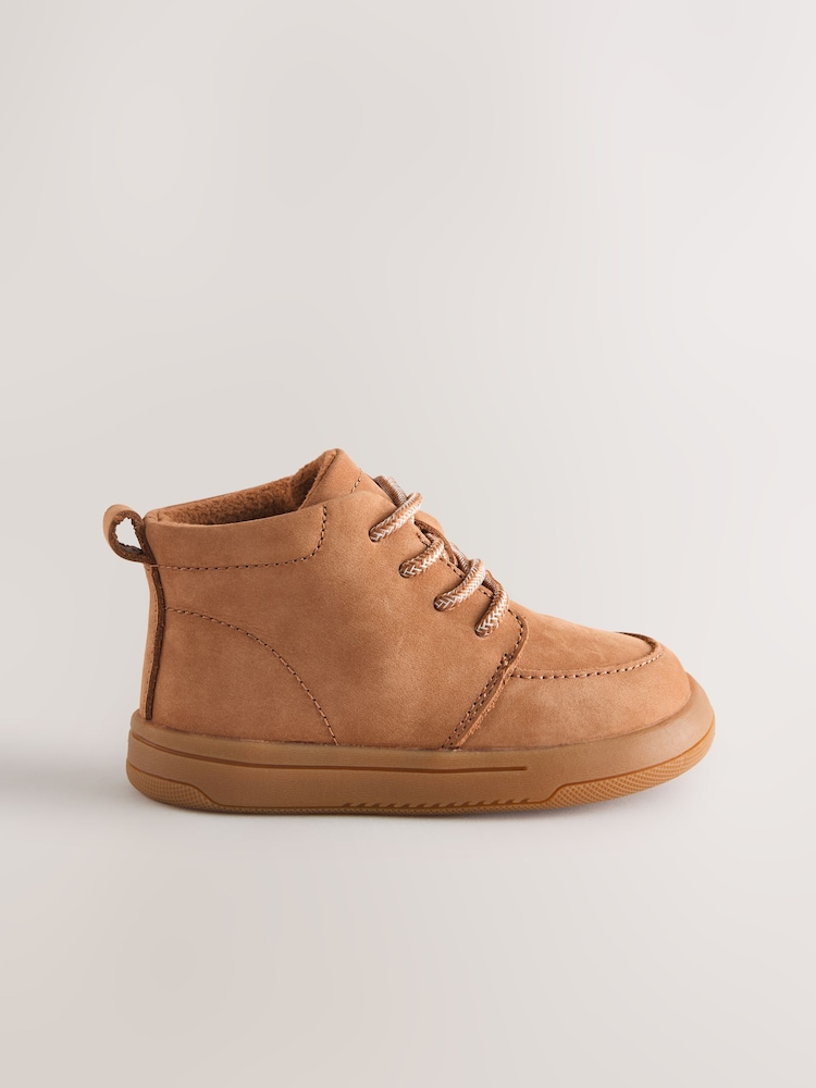 بني فاتح بني - Barefoot Lace Up Leather Boots - صورة 2 من 5 بني فاتح بني - Barefoot Lace Up Leather Boots - صورة 2 من 5