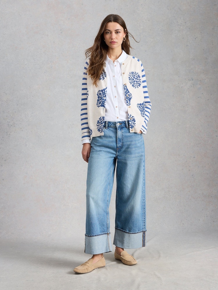 White Stuff White Lulu Stripe Cardigan - Image 1 of 6