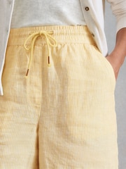 White Stuff Yellow Belle Linen Shorts - Image 4 of 6