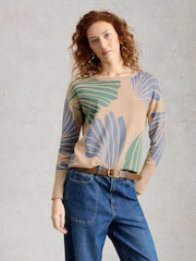 White Stuff Natural Olive Print Jumper - Image 2 of 6