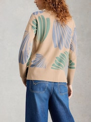 White Stuff Natural Olive Print Jumper - Image 3 of 6