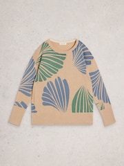 White Stuff Natural Olive Print Jumper - Image 5 of 6
