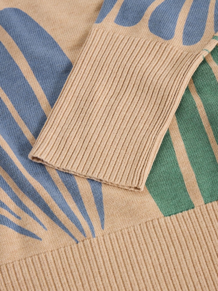 White Stuff Natural Olive Print Jumper - Image 6 of 6