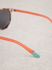 White Stuff Brown Preppy Round Sunglasses - Image 3 of 4