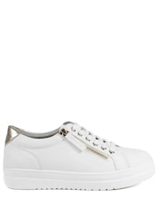 Pavers White Wide Fit Zip & Lace Platform Trainers - Image 1 of 5