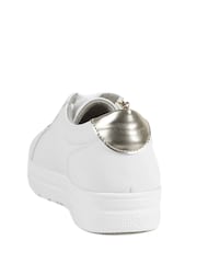 Pavers White Wide Fit Zip & Lace Platform Trainers - Image 3 of 5