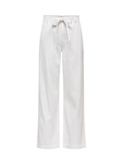 ONLY White Mid Waist String Casual Trousers - Image 1 of 2