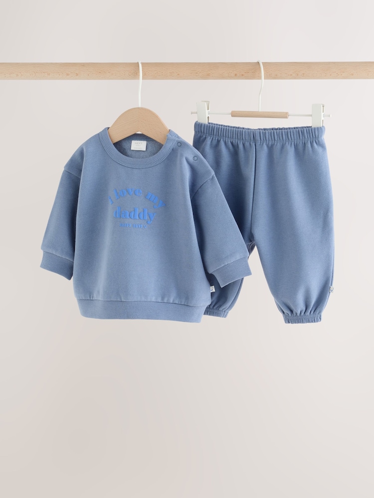 'I Love My Daddy' Blue Sweatshirt and Joggers Baby Set (0mths-2yrs) - Image 1 of 15 'I Love My Daddy' Blue Sweatshirt and Joggers Baby Set (0mths-2yrs) - Image 1 of 15