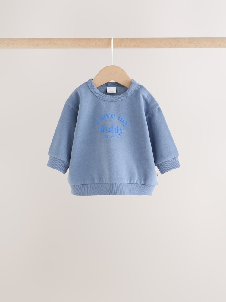 'I Love My Daddy' Blue Sweatshirt and Joggers Baby Set (0mths-2yrs) - Image 2 of 15 'I Love My Daddy' Blue Sweatshirt and Joggers Baby Set (0mths-2yrs) - Image 2 of 15