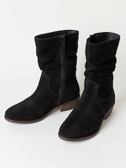 FatFace Farleigh Black Suede Slouch Boots - Image 4 of 5