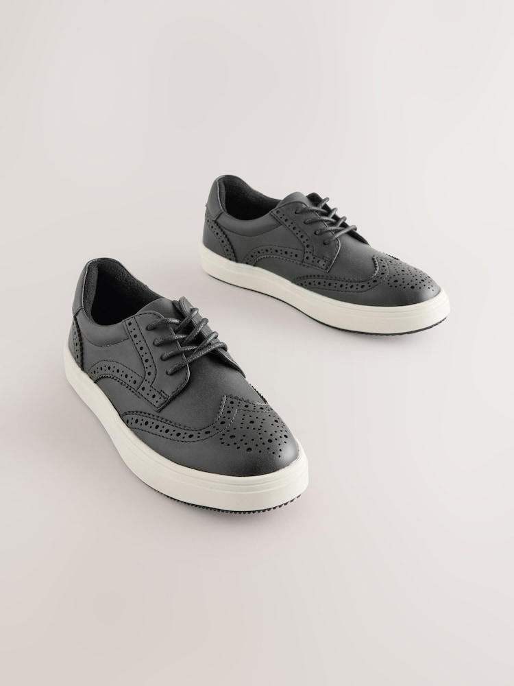 Sort - Brogue sko med snøre - Billede 1 af 5 Sort - Brogue sko med snøre - Billede 1 af 5
