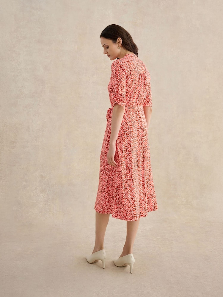 Hobbs Red Cathy Jersey Dress - Image 2 of 4 Hobbs Red Cathy Jersey Dress - Image 2 of 4