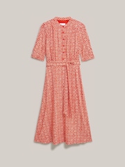 Hobbs Red Cathy Jersey Dress - Image 4 of 4