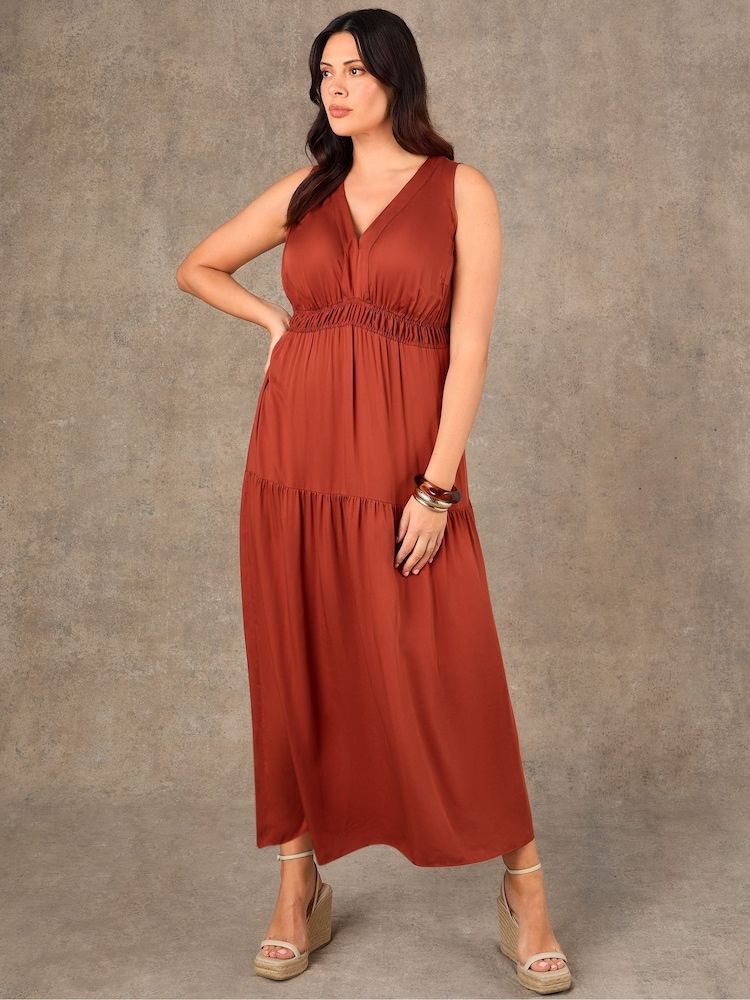 Live Unlimited Red Tiered Sleeveless Maxi Dress - Image 1 of 1