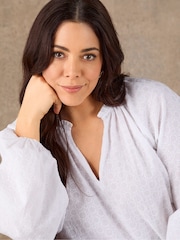 Live Unlimited White Broderie Nehru Collar Top - Image 5 of 5