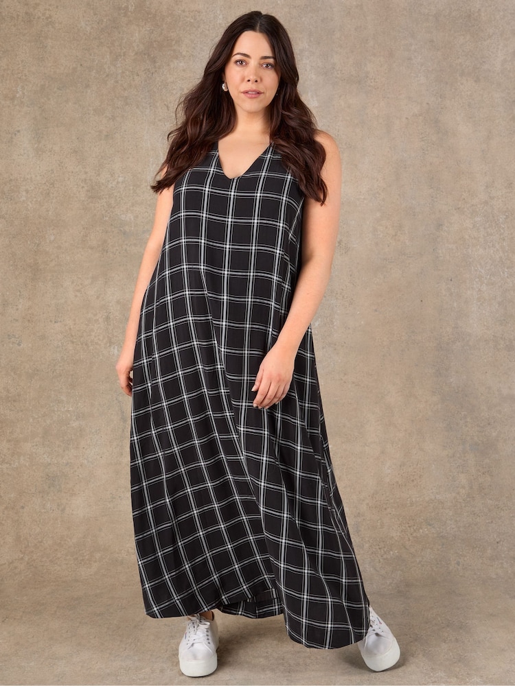 Live Unlimited Check V-Neck Maxi Dress - Image 1 of 6