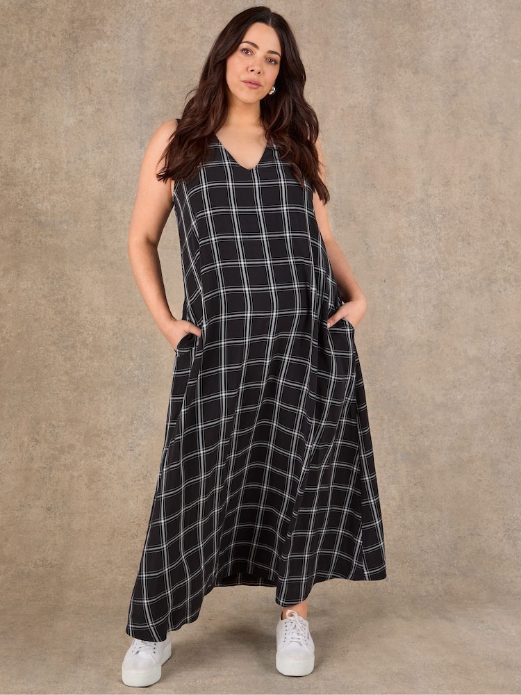 Live Unlimited Check V-Neck Maxi Dress - Image 2 of 6