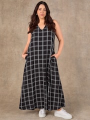 Live Unlimited Check V-Neck Maxi Dress - Image 4 of 6