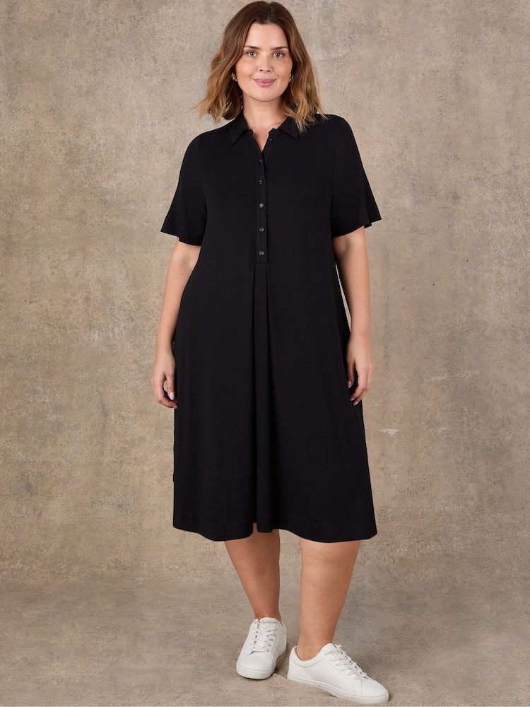 Live Unlimited Black Half Placket Shirt Dress - Image 2 of 4
