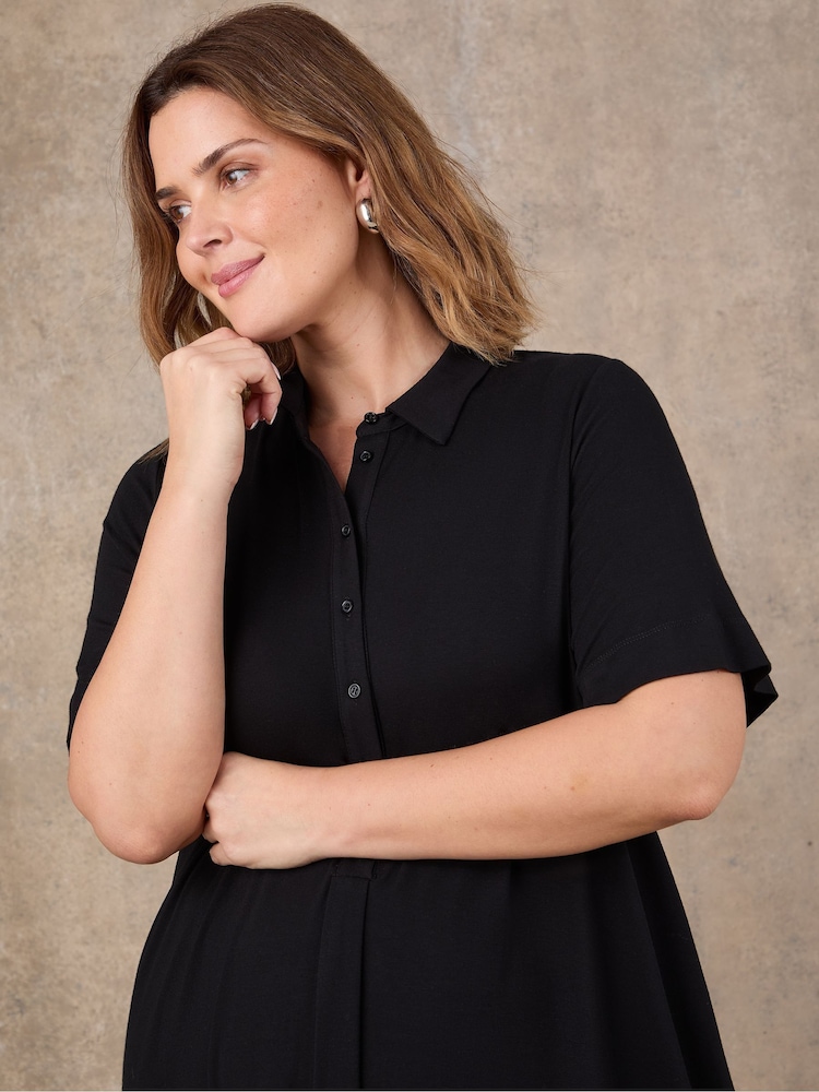 Live Unlimited Black Half Placket Shirt Dress - Image 4 of 4