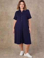 Live Unlimited Blue Half Placket Shirt Dress - Image 1 of 3